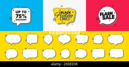 Up to 75 percent discount. Sale offer price sign. Flash sale chat speech bubble. Vector Stock Vector