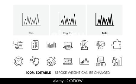 Clipboard, Augmented reality and Calendar line icons. For web app, printing. Line icons. Vector Stock Vector