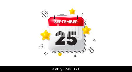 25th day of the month icon. Event schedule date. Calendar date of September 3d icon. Vector Stock Vector