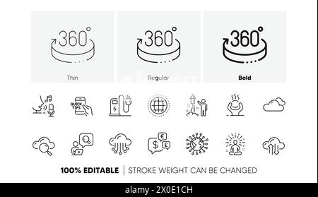Money currency, Coronavirus and Fireworks line icons. For web app, printing. Line icons. Vector Stock Vector