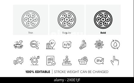 3d chart, New products and Honeymoon travel line icons. For web app, printing. Line icons. Vector Stock Vector