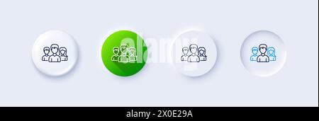 Group line icon. Users or Teamwork sign. Line icons. Vector Stock Vector