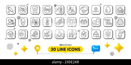Vaccine announcement, Stress grows and Head line icons pack. For web app. 3d design elements. Vector Stock Vector