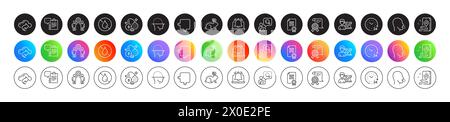 Cough, Cloud share and Certificate line icons. For web app, printing. Round icon buttons. Vector Stock Vector