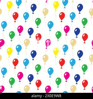 Multi-colored inflatable balls. Seamless pattern. Vector illustration. Stock Vector