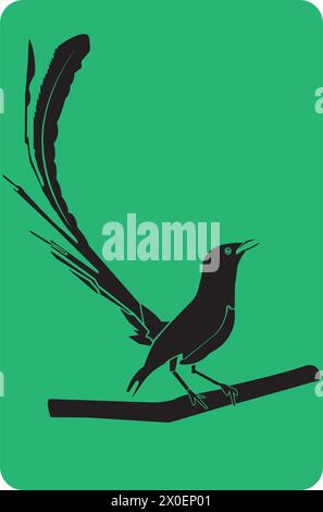 Stone magpie,icon logo vector design illustration Stock Vector