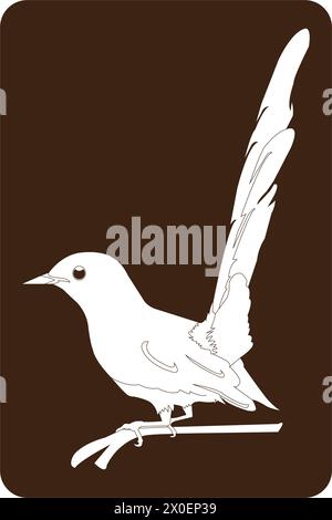 Stone magpie,icon logo vector design illustration Stock Vector