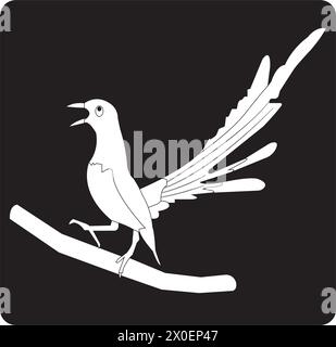 Stone magpie,icon logo vector design illustration Stock Vector