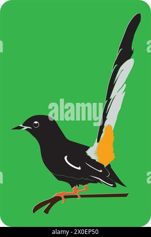 Stone magpie,icon logo vector design illustration Stock Vector