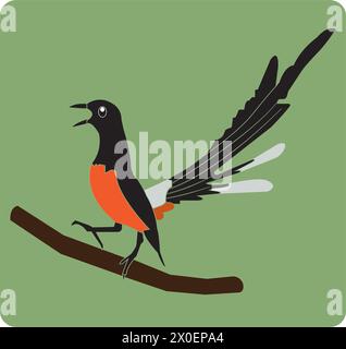 Stone magpie,icon logo vector design illustration Stock Vector