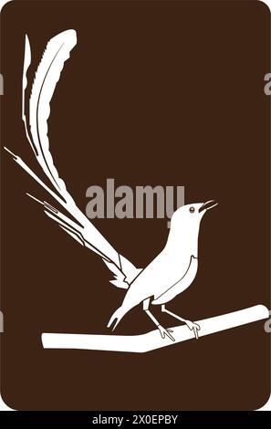 Stone magpie,icon logo vector design illustration Stock Vector