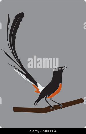 Stone magpie,icon logo vector design illustration Stock Vector