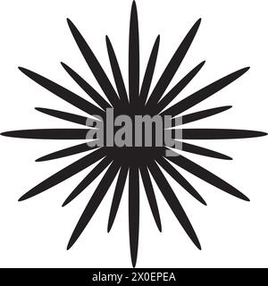 Starburst, sun burst radial, radiating lines. Burst beams, rays vector icon Stock Vector