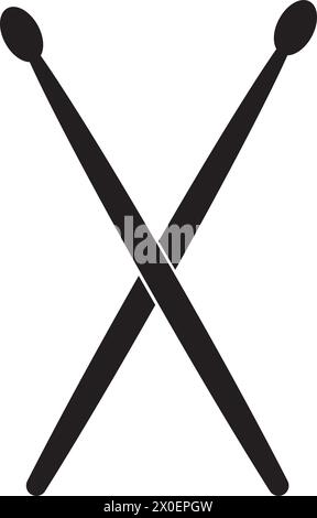 Drumsticks icon. Percussion musical instrument. Vector illustration. Stock Vector