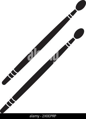 Drumsticks icon. Percussion musical instrument. Vector illustration. Stock Vector
