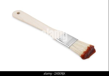 Marinade with basting brush isolated on white Stock Photo