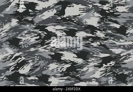 Black tiger stripe camouflage pattern Stock Vector