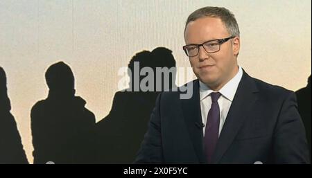TV Duell AfD und CDU 11.04.2024, Germany, Berlin, TV Studio Axel Springer Haus, Axel Springer ...