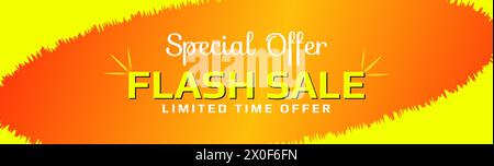 Special offer flash sale limited time offer shopping poster vector design for super hot mega big discount deal offer Stock Vector