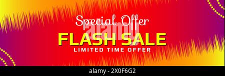 3d Sale banner vector Special offer flash sale limited time offer banner design for shopping promotion or advertisement for social media and website Stock Vector