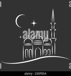 Mosque icon vector. Masjid icon vector. Symbol of a mosque. Suitable for use as elements of religious design logotype Stock Vector