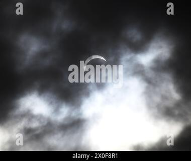 The Total Solar Eclipse in Erie Pennsylvania on April 8, 2024 Stock Photo