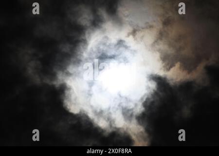 The Total Solar Eclipse in Erie Pennsylvania on April 8, 2024 Stock Photo