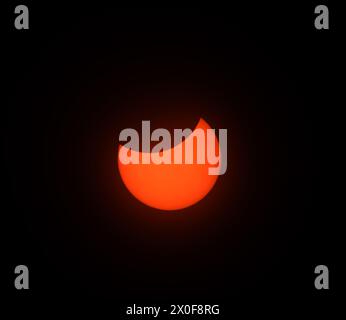 The Total Solar Eclipse in Erie Pennsylvania on April 8, 2024 Stock Photo