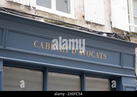 Angouleme , France -  04 08 2024 : lawyer cabinet d'avocats text sign and brand logo facade french on wall office counsel entrance building avocat sol Stock Photo