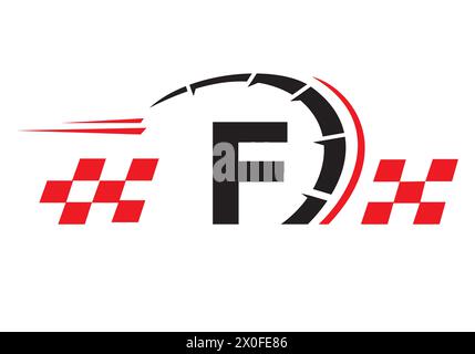 Letter O With Racing Flag Logo. Speed Logo Symbol Stock Vector Image 