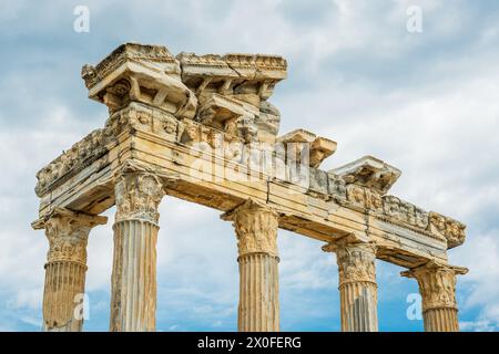 Temple of Apollo in Side Ancient City on a cloudy spring day Stock Photo