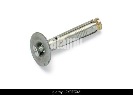 Mechanical Anchor High Tensile Strength Steel Expansion Wedge Anchor Bolt, isolated on white background Stock Photo
