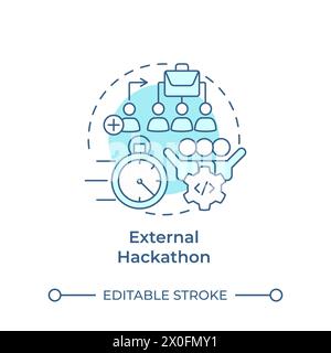 External hackathon soft blue concept icon Stock Vector