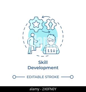 Skill development soft blue concept icon Stock Vector
