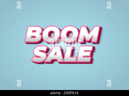 Boom sale. Text effect design in eye catching color with 3D look effect Stock Vector