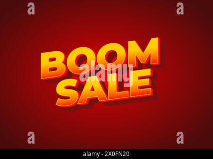 Boom sale. Text effect design in eye catching color with 3D look effect Stock Vector