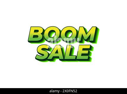 Boom sale. Text effect design in eye catching color with 3D look effect Stock Vector