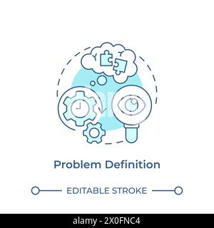 Problem definition soft blue concept icon Stock Vector