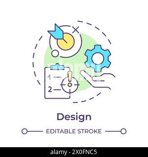 Business processes management design multi color concept icon Stock Vector