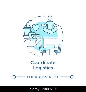 Coordinate logistics soft blue concept icon Stock Vector