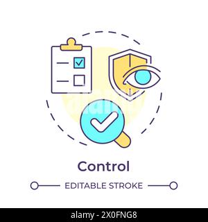 DMAIC control phase multi color concept icon Stock Vector