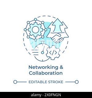 Networking and collaboration soft blue concept icon Stock Vector