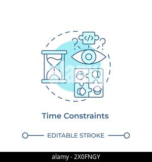 Time constraints soft blue concept icon Stock Vector