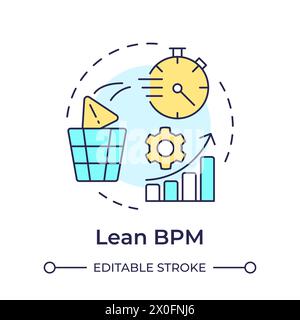 Lean BPM multi color concept icon Stock Vector