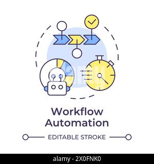 Workflow automation multi color concept icon Stock Vector