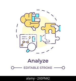 Sigma analyze multi color concept icon Stock Vector