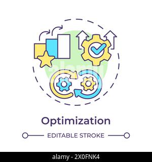 Business process management optimization multi color concept icon Stock Vector