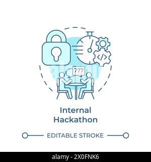 Internal hackathon soft blue concept icon Stock Vector