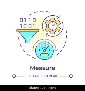 Sigma measure multi color concept icon Stock Vector