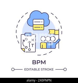BPM tool multi color concept icon Stock Vector